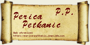 Perica Petkanić vizit kartica